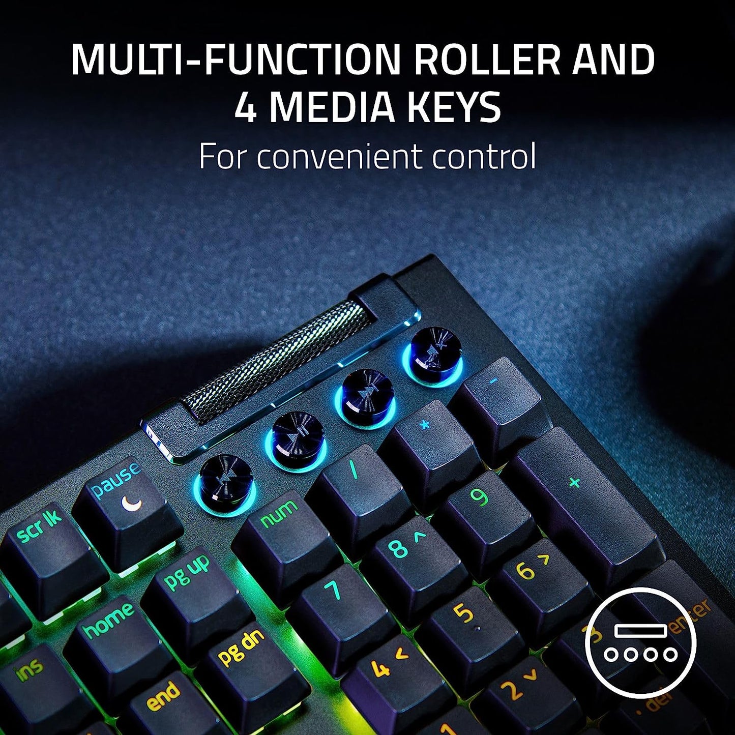 Razer BlackWidow V4 Mechanical Gaming Keyboard, Green Switches Tactile & Clicky