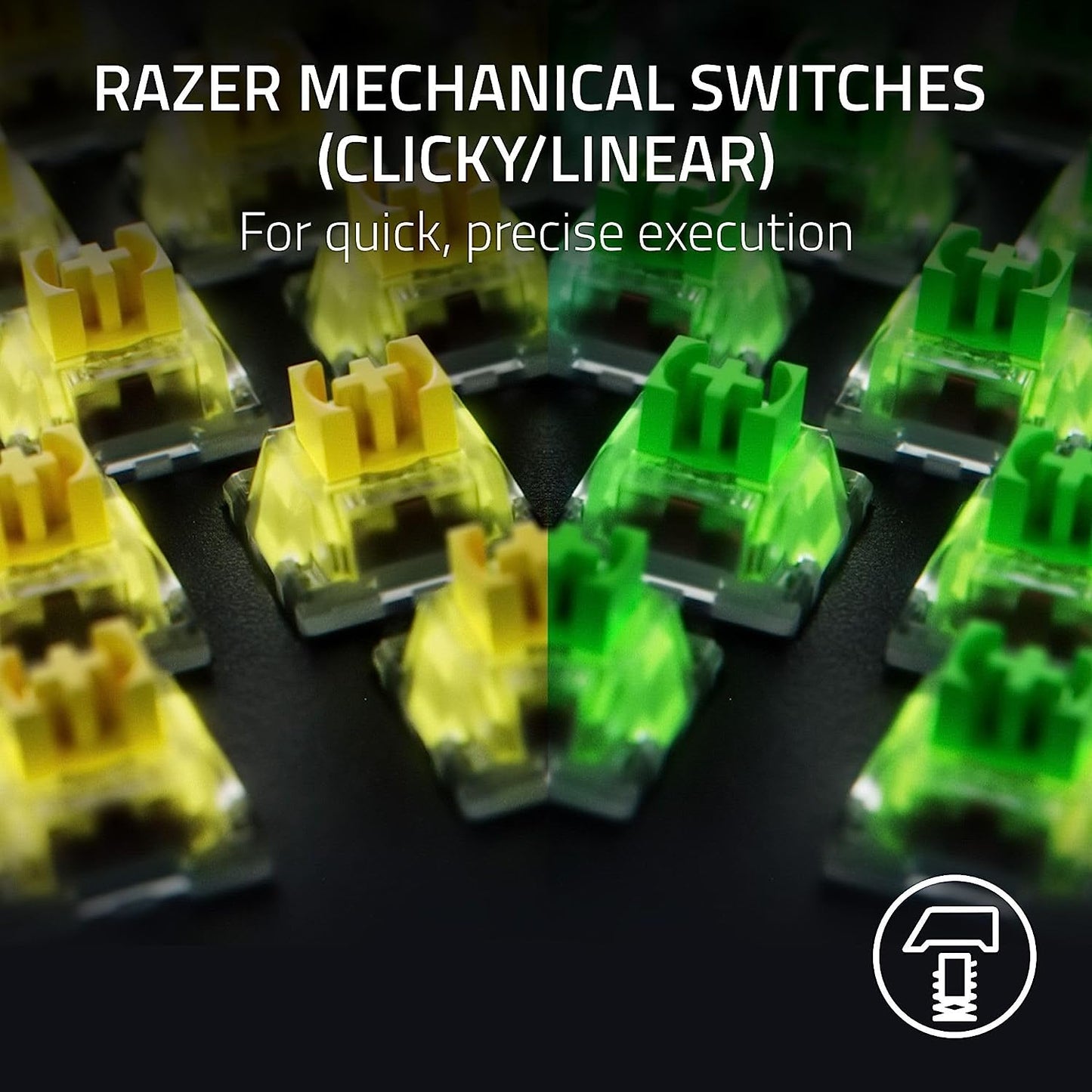 Razer BlackWidow V4 Mechanical Gaming Keyboard, Green Switches Tactile & Clicky
