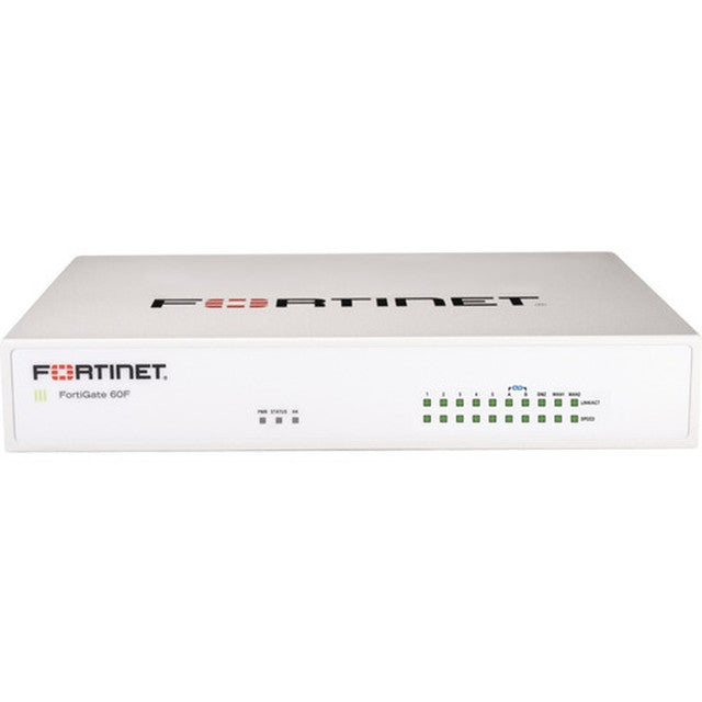 Fortinet FG-60F FortiGate Network Security Firewall Appliance - 10 Gigabit Ethernet Ports - 200 VPN - Desktop